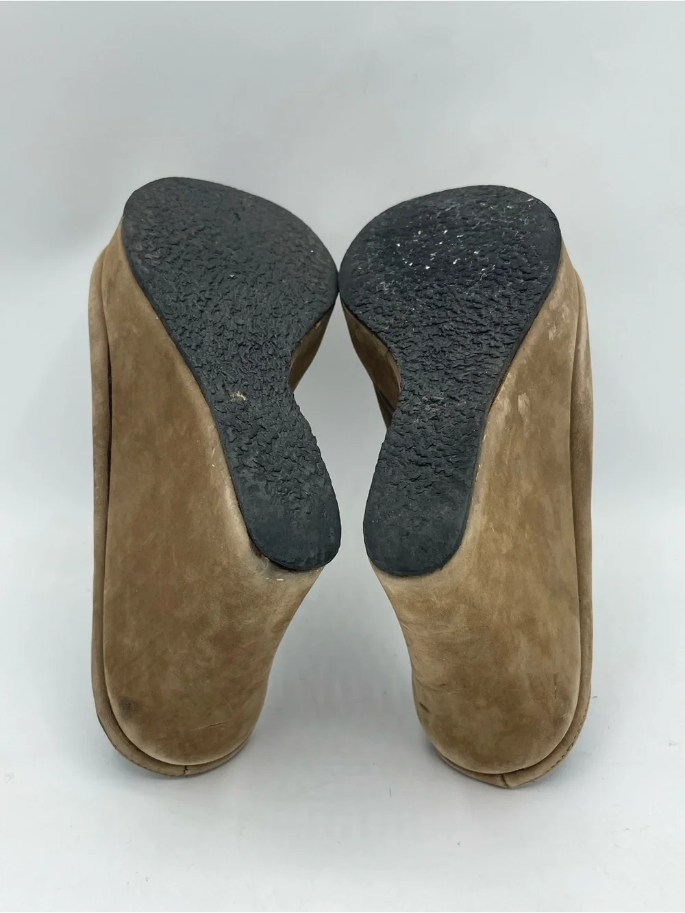 Cordani Tan Suede Open-Toe Wedge Mules